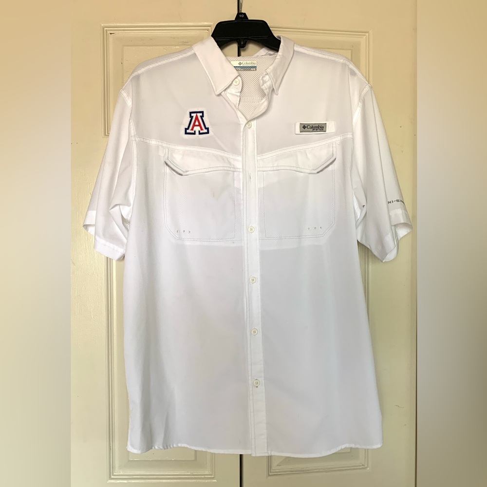 Columbia White Omni Shade Men’s Fishing Shirt